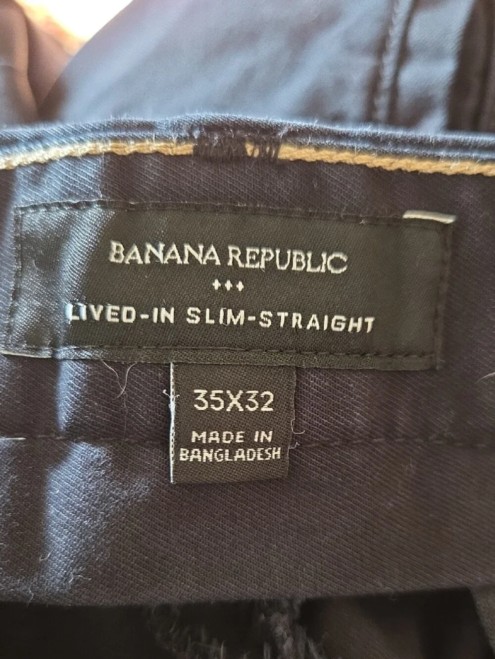 Banana Republic Black Lived-In Slim-Straight Pants